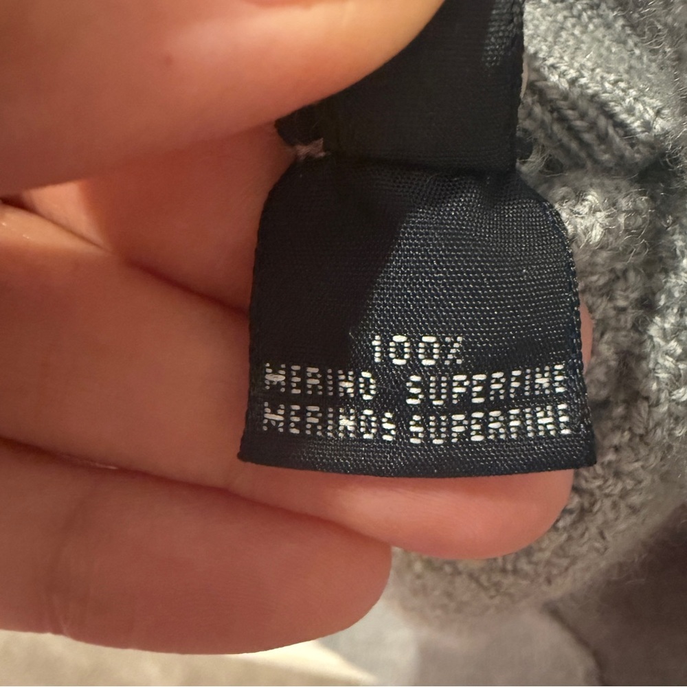 Allen Edmonds Merino Wool 1/4 Zip Sweater Gray XL 2XL Made in Italy Waffle Knit - Picture 5 of 13